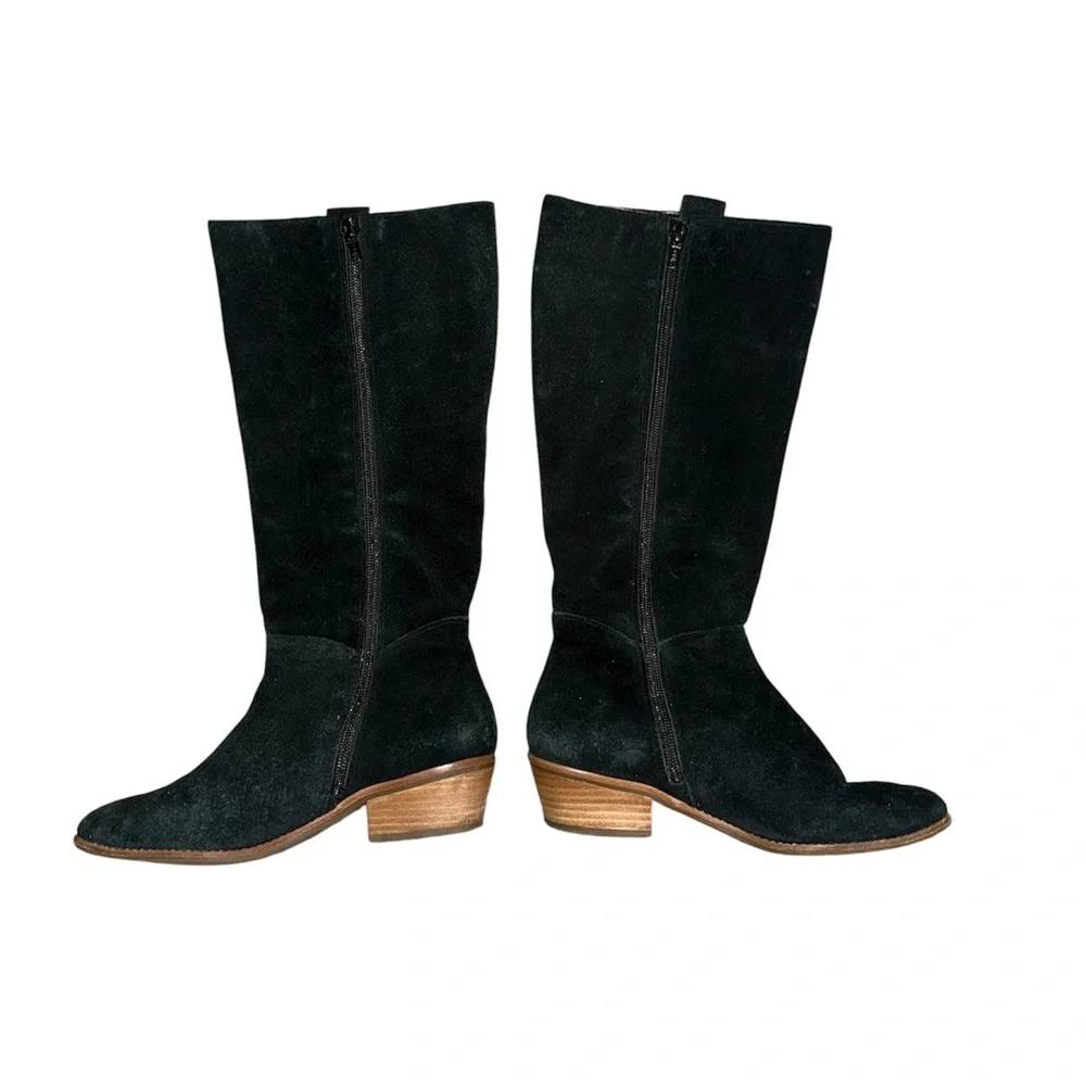 Jack Rogers Black Suede Heeled Boots - Picture 2 of 5
